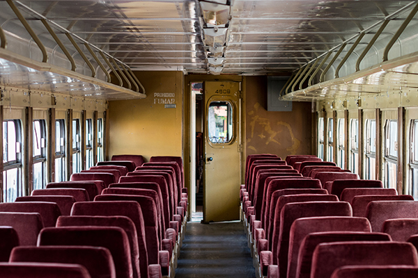 inside charter bus